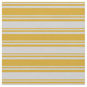 Goldenrod and Light Grey Colored Stripes Fabric