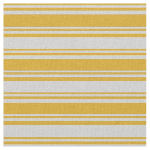Goldenrod and Light Grey Colored Stripes Fabric