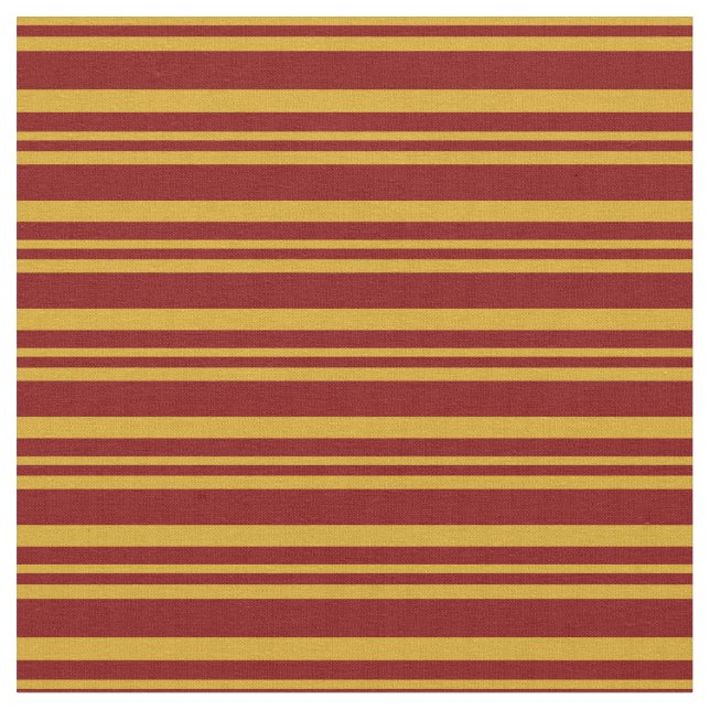 Goldenrod and Maroon Lines/Stripes Pattern Fabric (Close Up)