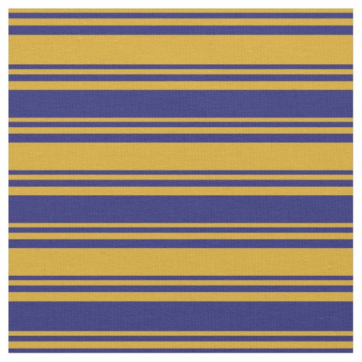 Goldenrod and Midnight Blue Striped/Lined Pattern Fabric