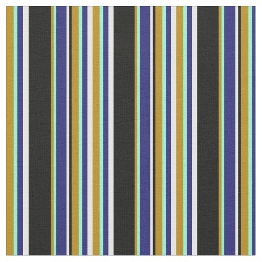 Goldenrod, Aquamarine, Blue, Mint Cream & Black Fabric