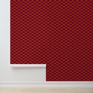 Goldenrod Art Deco Diamonds on Burgundy