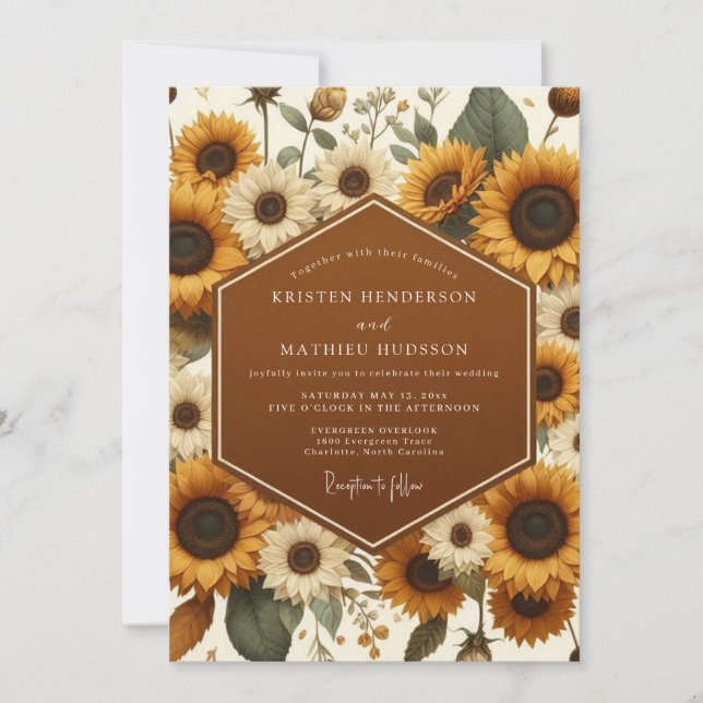 Goldenrod Autumnal Flora Wedding Invitation (Front)