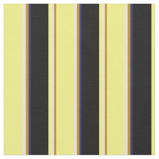 Goldenrod, Bisque, Yellow, Black & Midnight Blue Fabric