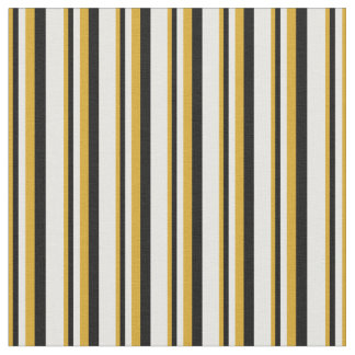 Goldenrod, Black & White Lined/Striped Pattern Fabric