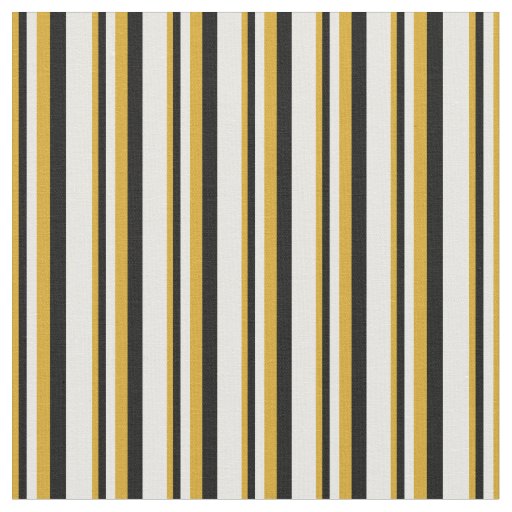 Goldenrod, Black & White Lined/Striped Pattern Fabric