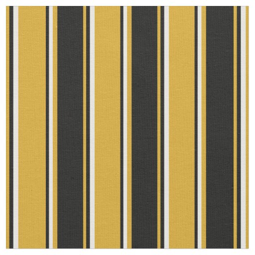 Goldenrod, Black & White Lines Fabric