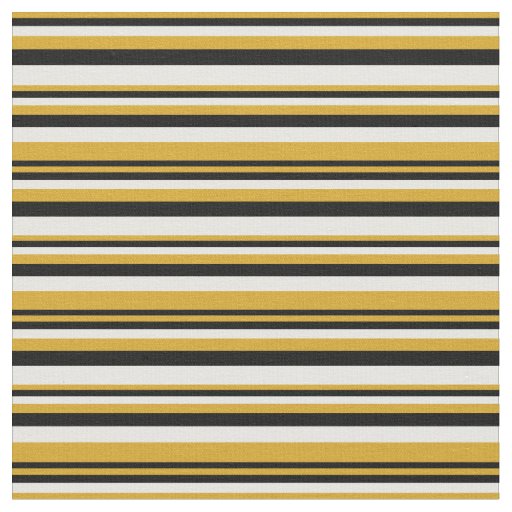 Goldenrod, Black & White Stripes/Lines Pattern Fabric