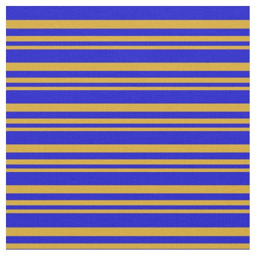 Goldenrod & Blue Colored Stripes Fabric