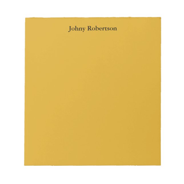 Goldenrod Color Plain Elegant Professional Modern Notepad (Front)