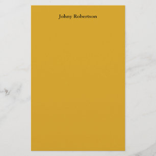 Goldenrod Color Plain Elegant Professional Modern Stationery