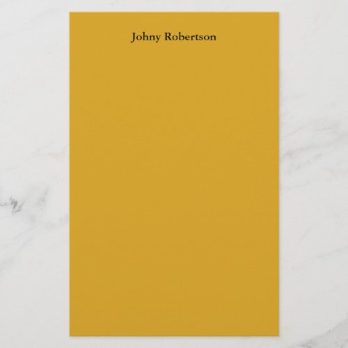 Goldenrod Color Plain Elegant Professional Modern Stationery