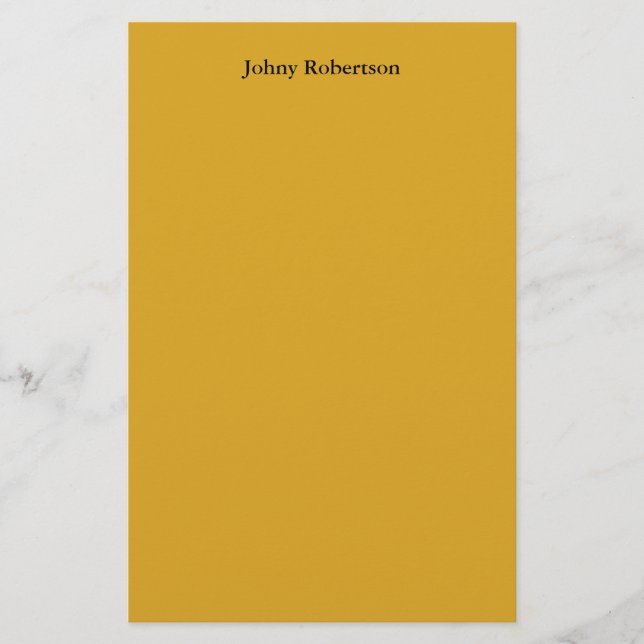 Goldenrod Color Plain Elegant Professional Modern Stationery (Front)