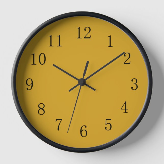 Goldenrod Color Yellow Kitchen Wall Clock (Front)