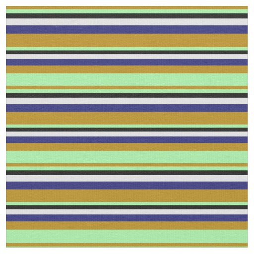 Goldenrod, Green, Black, Lavender & Midnight Blue Fabric
