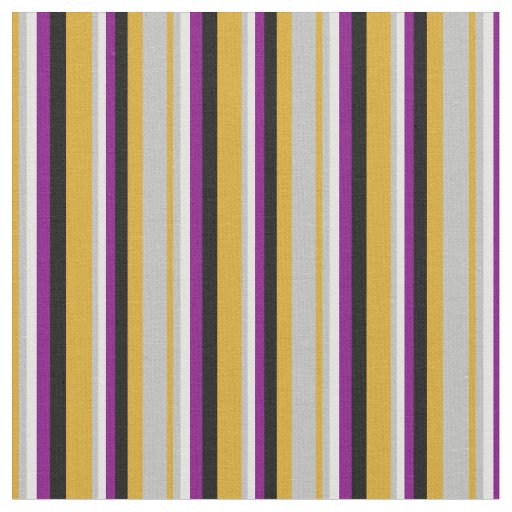 Goldenrod, Grey, Light Cyan, Purple & Black Lines Fabric