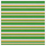 [ Thumbnail: Goldenrod, Light Gray & Green Colored Pattern Fabric ]