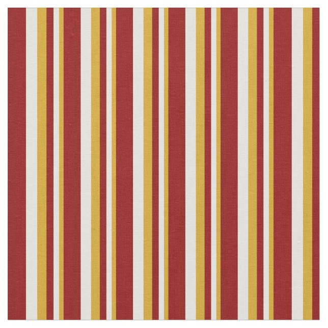 Goldenrod, Light Yellow & Dark Red Pattern Fabric (Close Up)