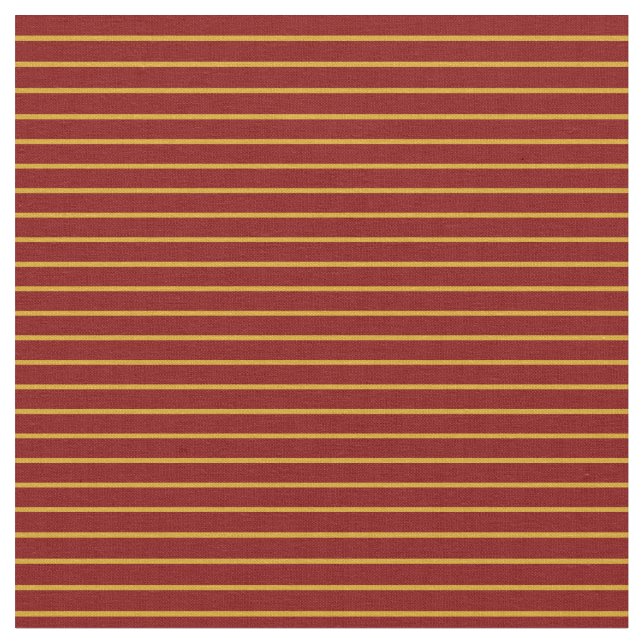Goldenrod & Maroon Lined/Striped Pattern Fabric (Close Up)