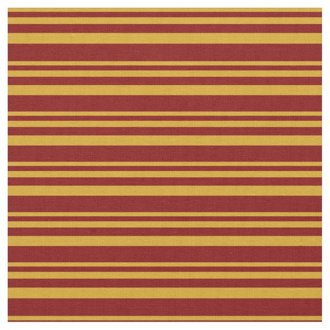 Goldenrod & Maroon Stripes Fabric (Close Up)