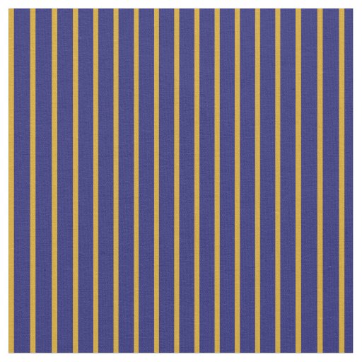 Goldenrod & Midnight Blue Colored Striped Pattern Fabric