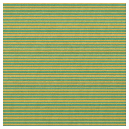 Goldenrod & Sea Green Colored Stripes Pattern Fabric