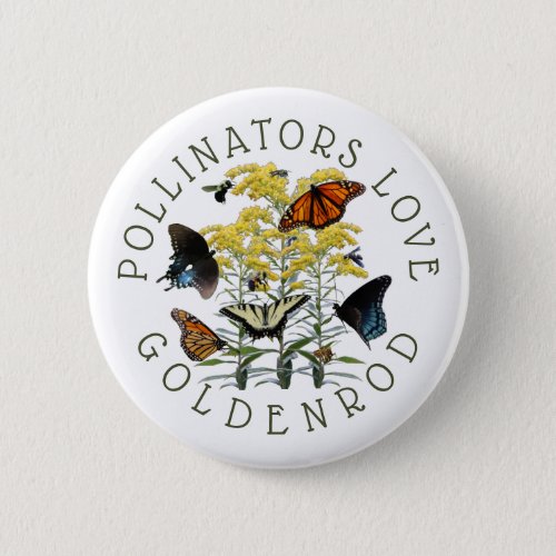 Goldenrod Solidago Wildflower and Pollinators Clas Button