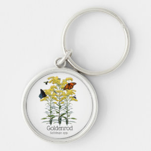 Goldenrod Solidago Wildflower and Pollinators Keychain