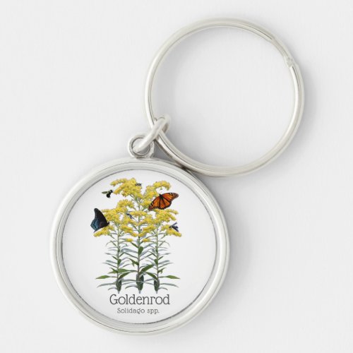 Goldenrod Solidago Wildflower and Pollinators Keychain