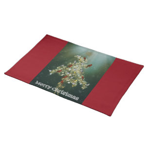 Goldenrod & Songbirds Christmas Greeting Paper Pla Cloth Placemat