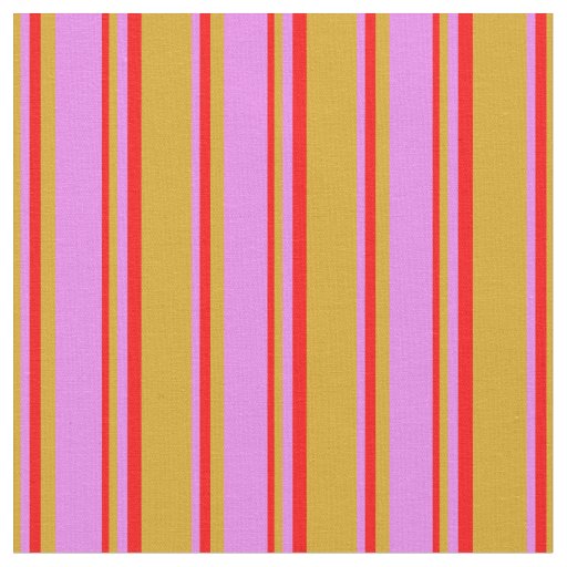 Goldenrod, Violet & Red Lines/Stripes Pattern Fabric