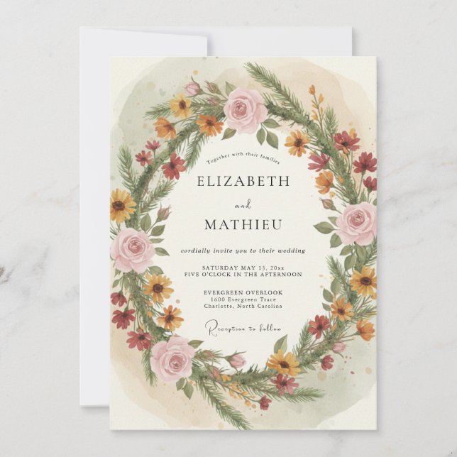 Goldenrod Warm Autumn Wedding Invitation (Front)