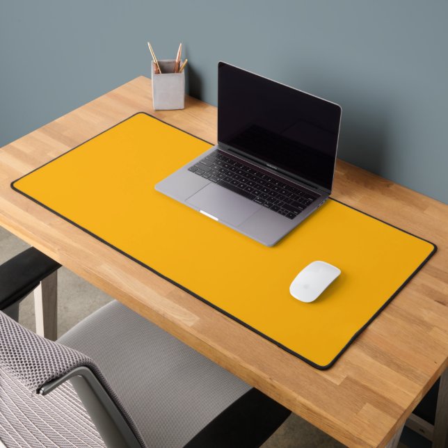 Goldenrod Yellow Autumn Fall Solid Color Desk Mat (Office 2)