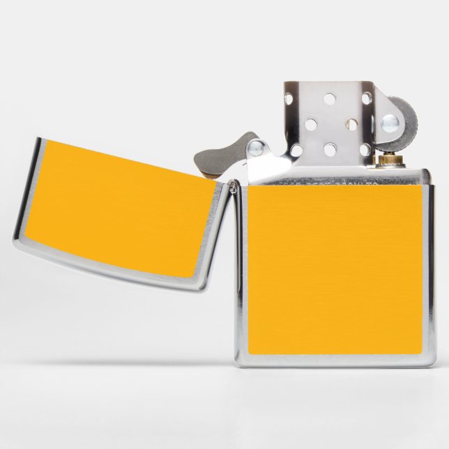 Goldenrod Yellow Autumn Fall Solid Color           Zippo Lighter (Opened)