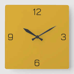Goldenrod Yellow DAA520 Color Add Your Name Option Square Wall Clock