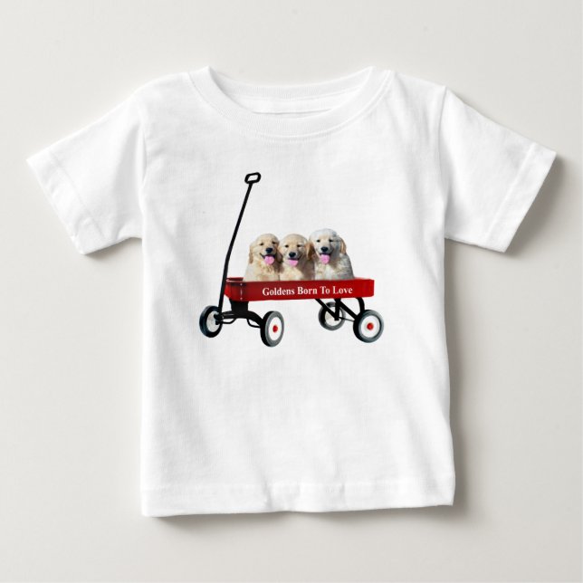Goldens In Wagon Toddler Unisex Shirt (Front)