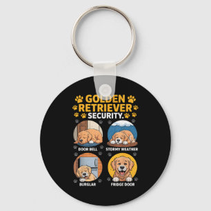 Goldens Tee Golden Retriever Security Funny Keychain