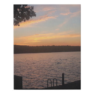 GOLDENSUNSET ON CAYUGA LAKE  FAUX CANVAS PRINT
