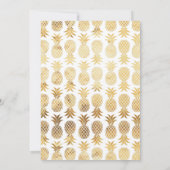 GoldenTropical Pineapple Gold Wedding Invitations (Back)