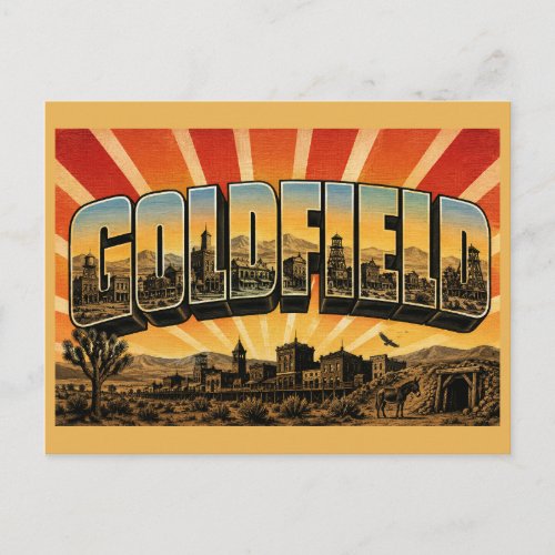 Goldfield Nevada High Desert Ghost Town Art Postcard