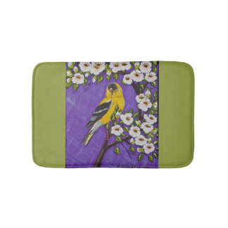 Goldfinch and Blossoms Bath Mat