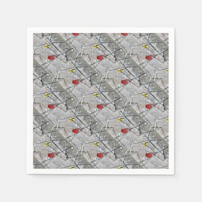 Goldfinch And Cardinal Napkins (Front)