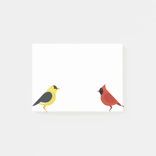 Goldfinch And Cardinal Post-it Notes (Front)