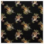 Goldfinch and Chaffinch on leaf. Fabric