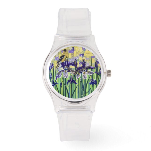 Goldfinch and Irises  Watch (Front)