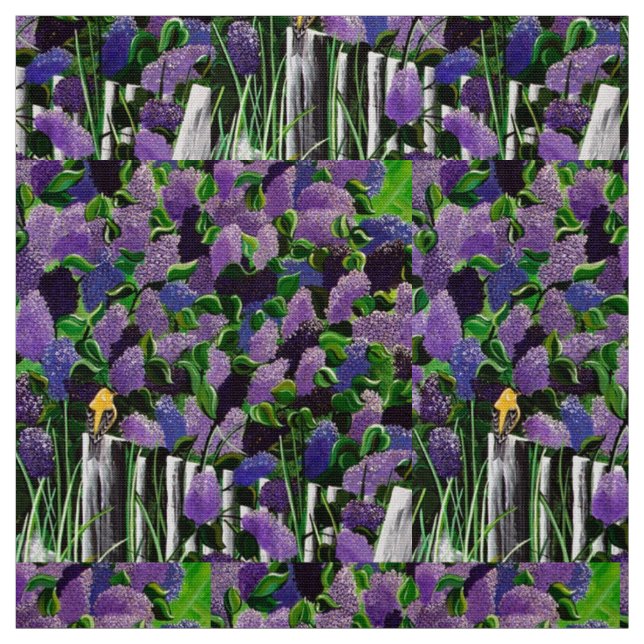 Goldfinch and Lilacs Fabric