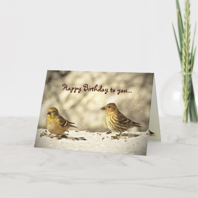 Goldfinch and Pine Siskin Birthday