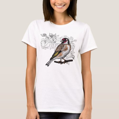 Goldfinch and roses T_Shirt