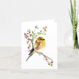 Goldfinch Beautiful Watercolor Note Card