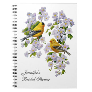 Goldfinch Birds & Flowers U-Pick Background Color Notebook